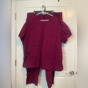Dark Red Scrub Set scrub star